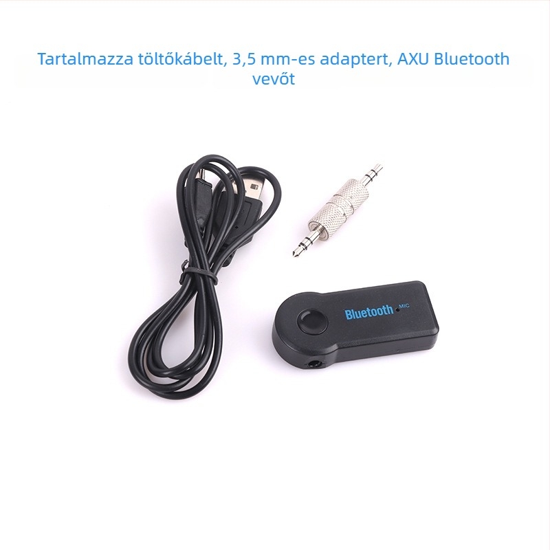 Autó kormánykerékre tervezett Bluetooth vevő MP3 lejátszó, Plug-and-Play hands-free, ABS ház, 5V bemenet, 3 m kábel