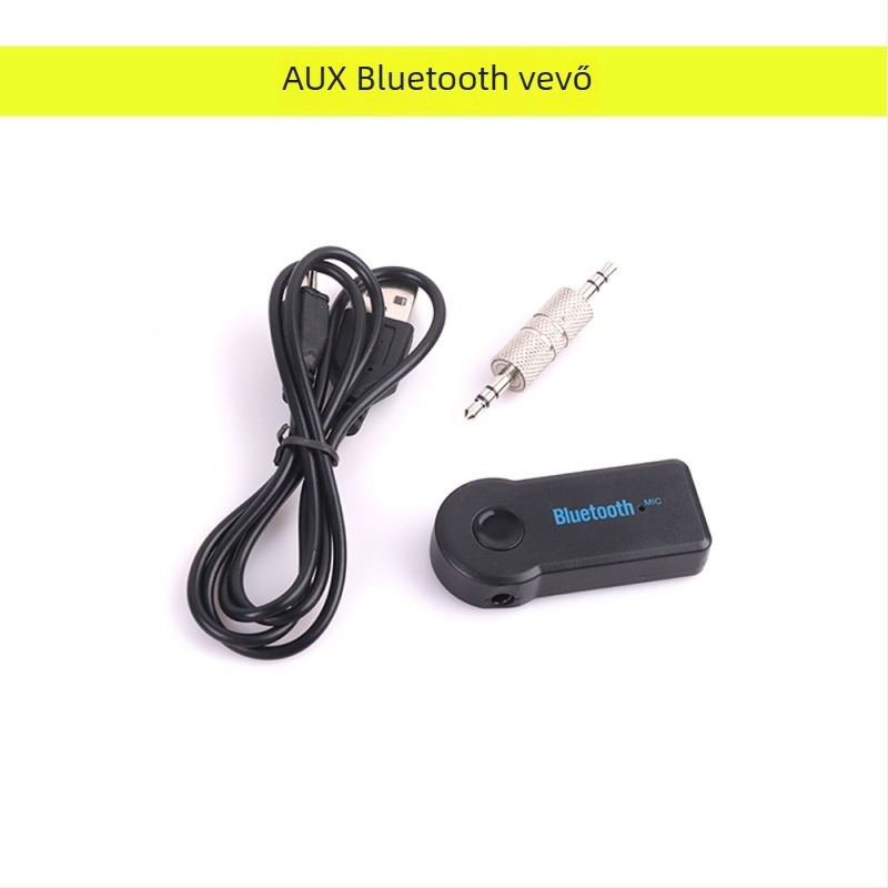 Autó kormánykerékre tervezett Bluetooth vevő MP3 lejátszó, Plug-and-Play hands-free, ABS ház, 5V bemenet, 3 m kábel