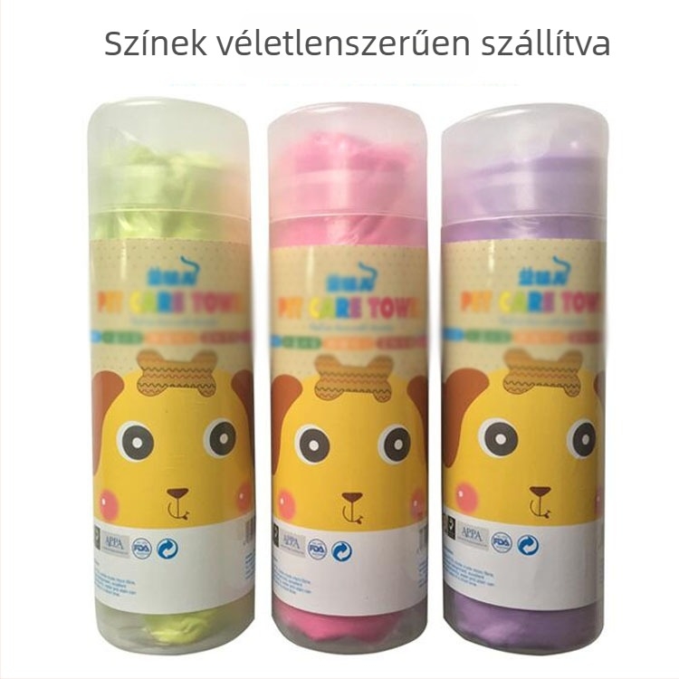 Háziállatok számára nedvszívó törölköző imitált őz bőr megjelenéssel, kutyáknak és macskáknak, anyag 11, márka 11, doboz 12345 darab.