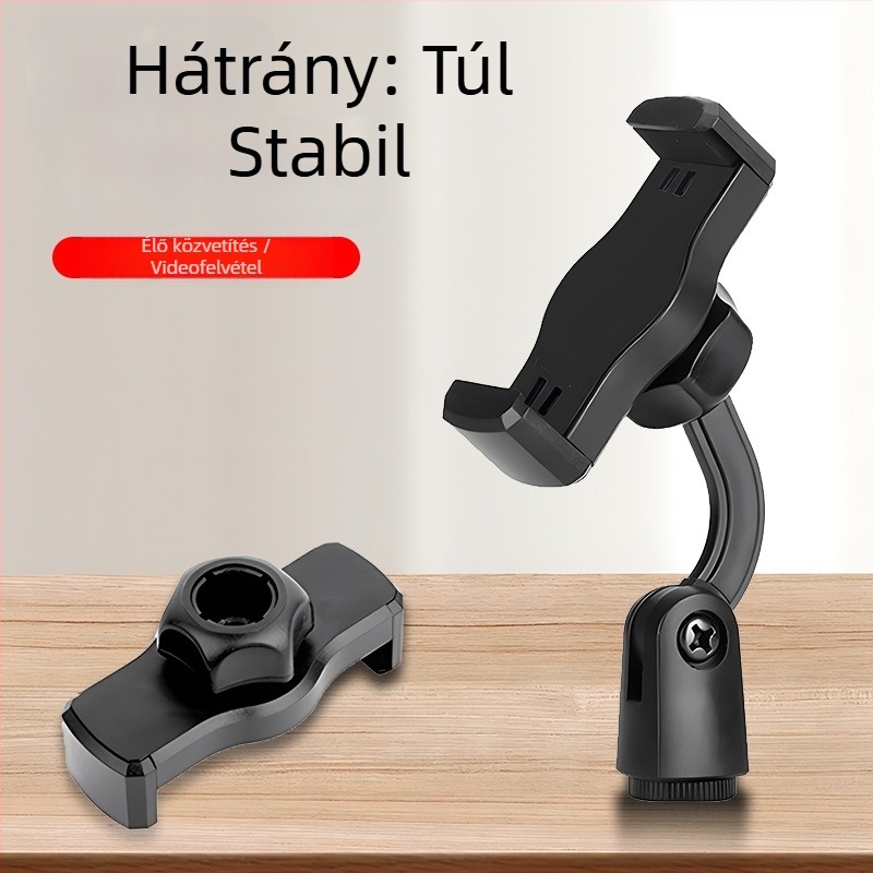 Mobiltelefon élő közvetítésre állvány (ABS; 30 g; tartja a telefont)