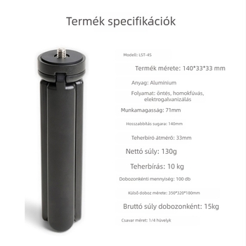 Projektor asztali állvány – ötvözet, univerzális minden márkához és modellhez, asztali és kültéri használatra