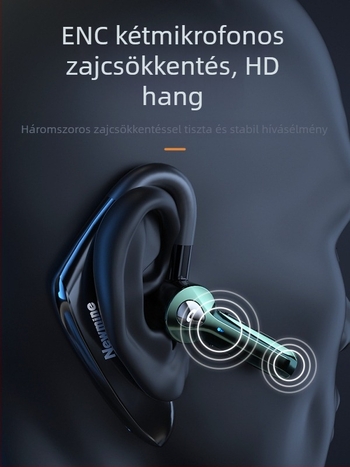Vezetési célú, egy fülön viselhető, sportos stílusú vezeték nélküli Bluetooth headset zajcsökkentéssel, ultra-hosszú üzemidő