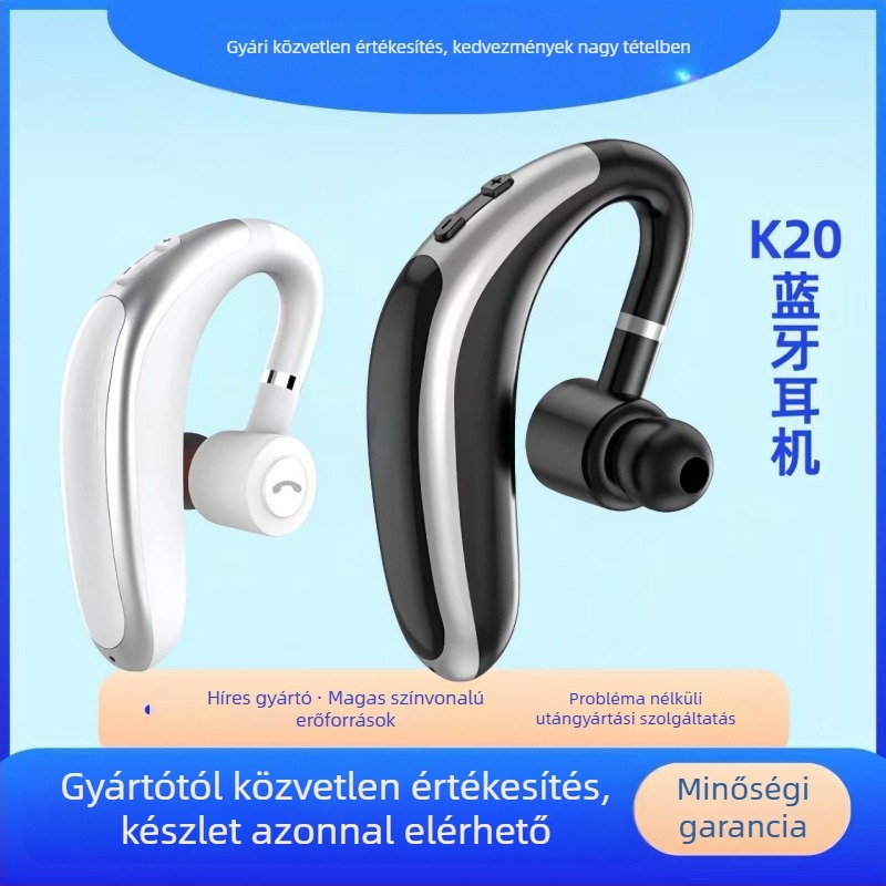 Igazi vezeték nélküli Bluetooth fülhallgató fülre akasztó dizájnnal, Bluetooth 5.0, zajszűrés, gyors töltés