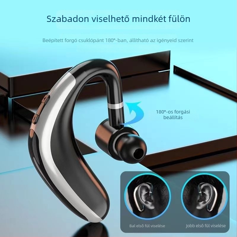 Igazi vezeték nélküli Bluetooth fülhallgató fülre akasztó dizájnnal, Bluetooth 5.0, zajszűrés, gyors töltés