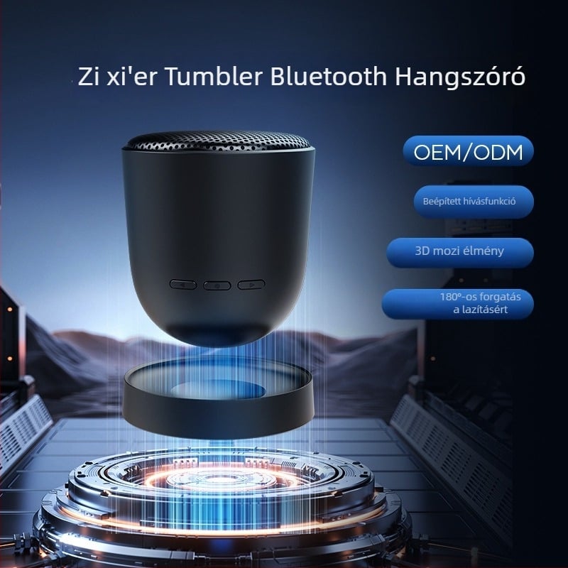 Hordozható Bluetooth hangszóró mágneses talppal és makaron formájú dizájnnal (Bluetooth 5.3, 5W, IPX5, 800–1000 mAh, hatótávolság 10 m)