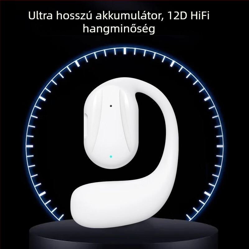 Egyszeroldali vezeték nélküli Bluetooth fülhallgató, fülcsipeszes, fülre helyezhető, Bluetooth 5.0, 10 m hatótáv, sportos stílus, 4–8 óra akkumulátoridő