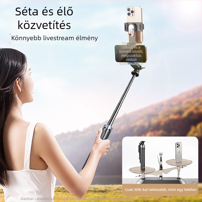 Little Day élő adáshoz való telefon tartó teleprompterrel, univerzális alumínium tripod a szelfihez
