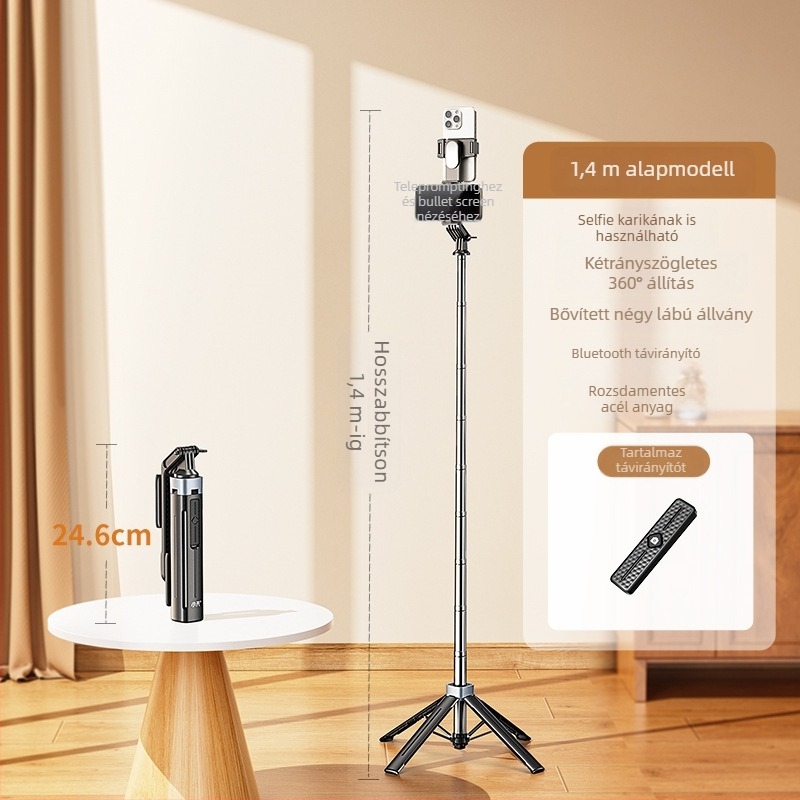 Little Day élő adáshoz való telefon tartó teleprompterrel, univerzális alumínium tripod a szelfihez