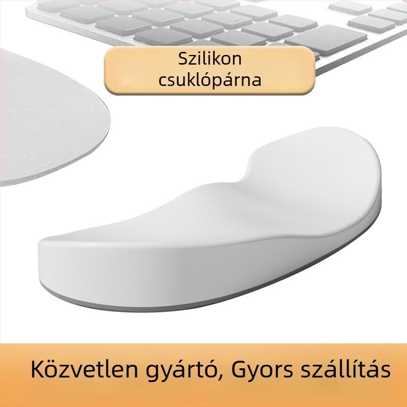 Irodai csuklótámasz párna – szilikon, csúszásmentes, vízálló, könnyen tisztítható; modell Q8, körülbelül 40 g, egyoldalas