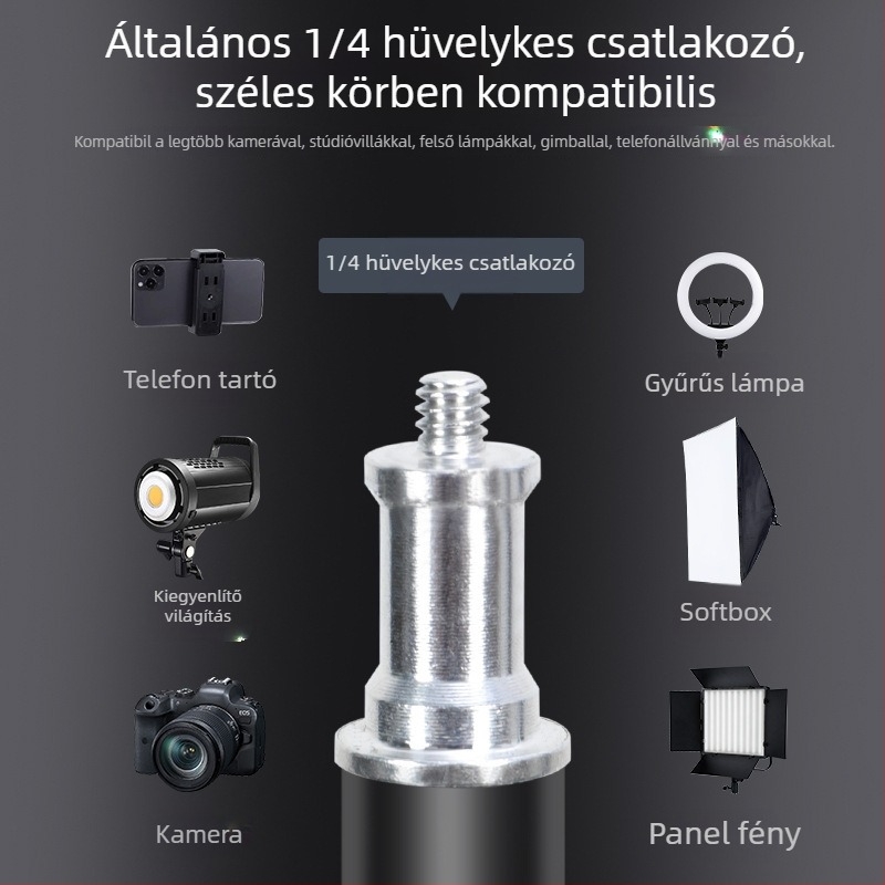 Kalin fotóstativ világításhoz, vasból, 3 részes, 31/27/24 mm csövek, teher 5 kg