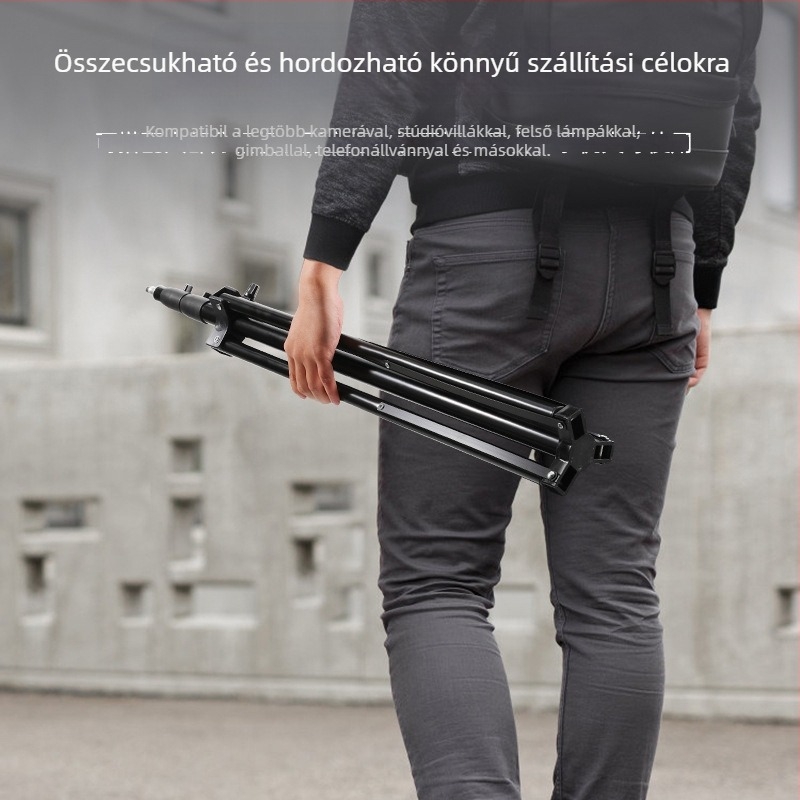 Kalin fotóstativ világításhoz, vasból, 3 részes, 31/27/24 mm csövek, teher 5 kg