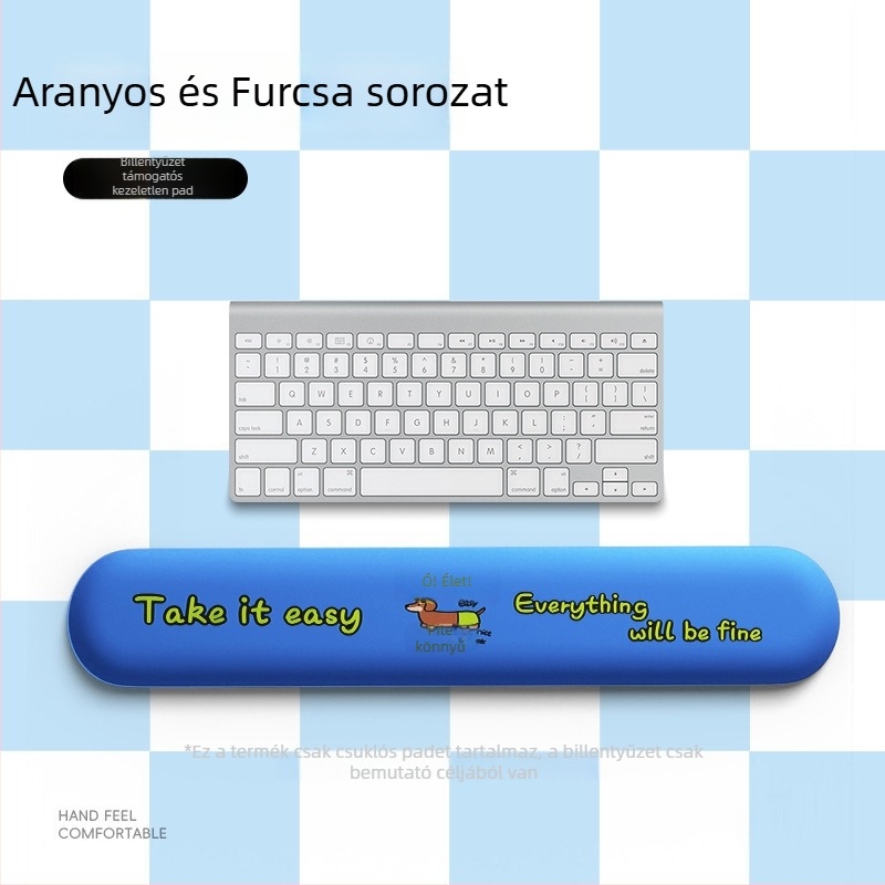 Írószoba egérpad karikatúra dizájnnal és csuklótámasz, természetes kaučuk, egyoldalas, testreszabott rajzok