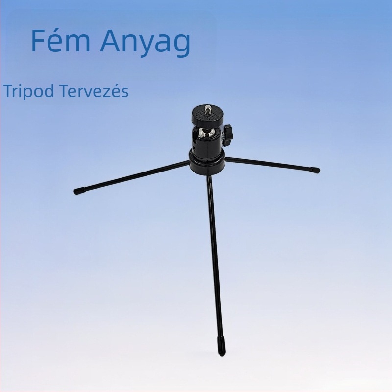 Asztali kamera- és telefon tartó állvány, 1/4-es menet, fémből készült pan–tilt fej