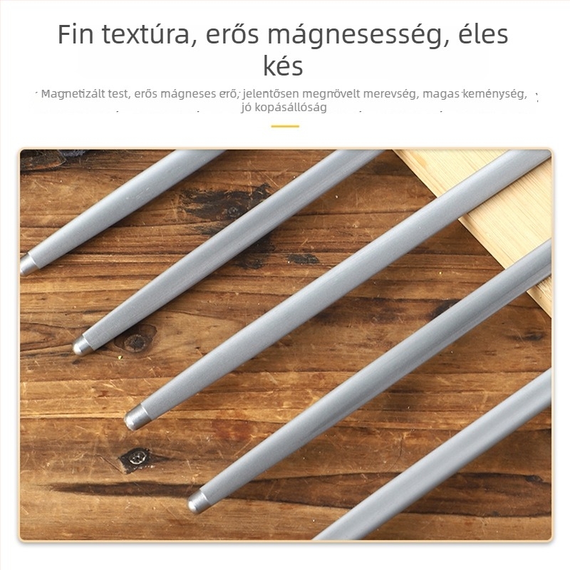 Magas széntartalmú acél élezőrúda — német gyártmányú, modern minimalist stílus, kód 01, professzionális henteseknek és háztartási konyhai késekhez