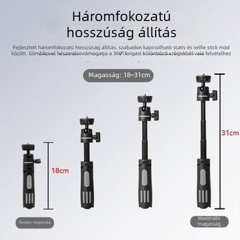 Alumíniumötvözetes tripod kinyújtó és rögzítő tartó DJI Action4/5 Pro sportkamera és mobiltelefonhoz