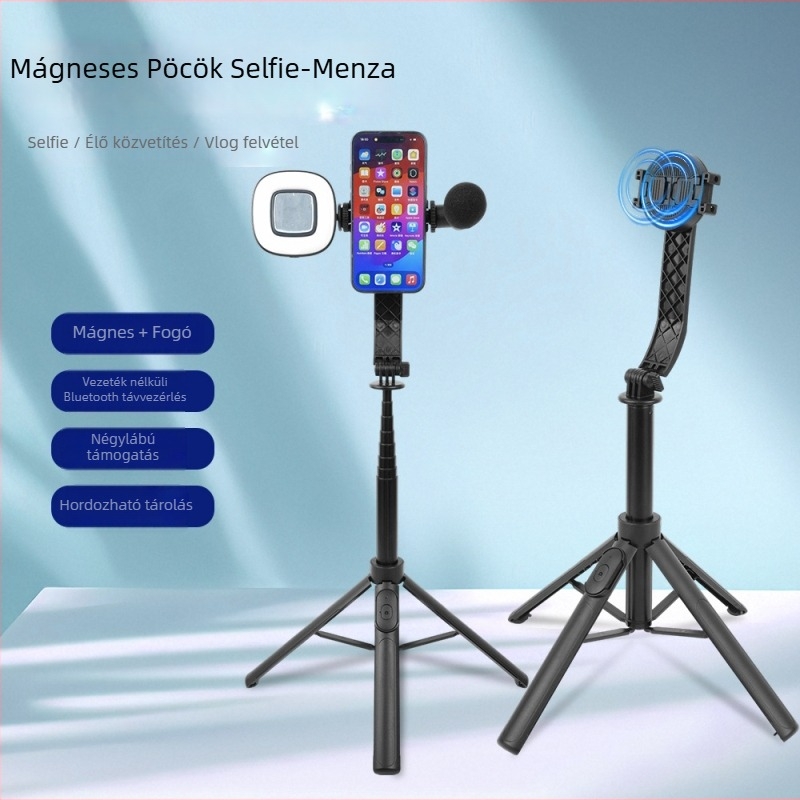 Dijie 2‑in‑1 selfie bot és tripod telefonokhoz, hordozható, anyag: nylon + alumínium ötvözet/ rozsdamentes acélcső, univerzális kompatibilitás