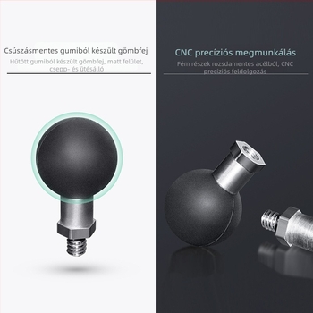 3/8-inch menetű golyófejes tartó kamera számára, 38 mm golyófej, anyag: rozsdamentes acél + gumi, teherbírás 7 kg-ig