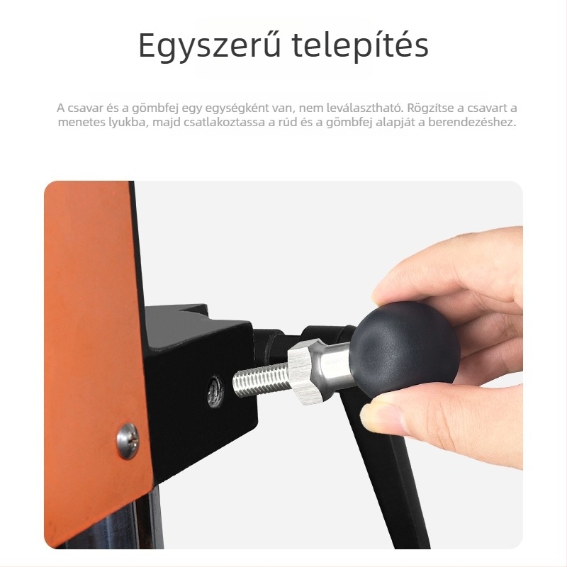 3/8-inch menetű golyófejes tartó kamera számára, 38 mm golyófej, anyag: rozsdamentes acél + gumi, teherbírás 7 kg-ig