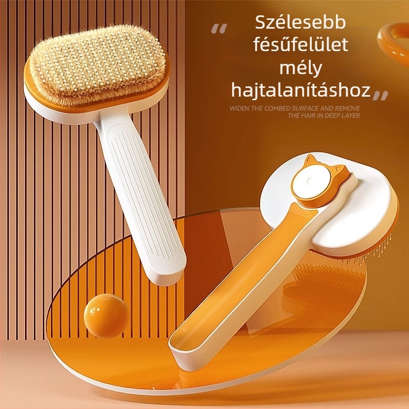 Kutyáknak szóló ápoló fésű, PP és rozsdamentes acél anyagból; termékosztályozás: fésű-kefe; kutyák számára; Importált: Nem