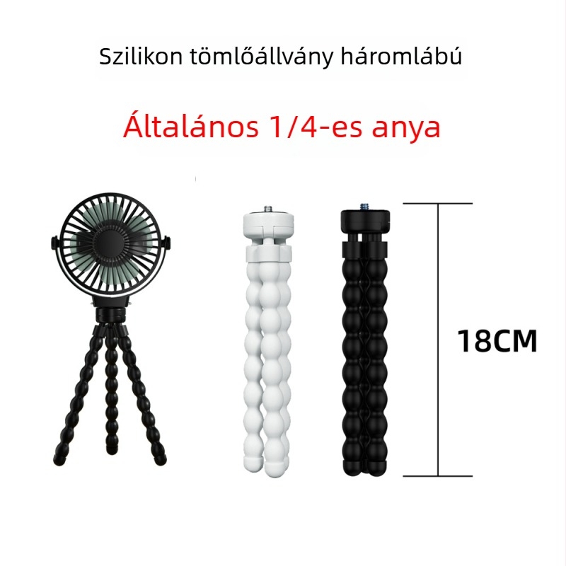 Asztali rugalmas tripod pan-tilt fejjel mobiltelefonokhoz, szilikon és alumínium ötvözet test