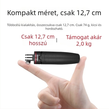 Ulanzi MT-09 Mini Kiterjesztett trípod DJI Action 6/5 Pro/4 – ABS + alumínium, 3 részes, teherbírás 1 kg, súly 74 g, összecsukott magasság 12,7 cm