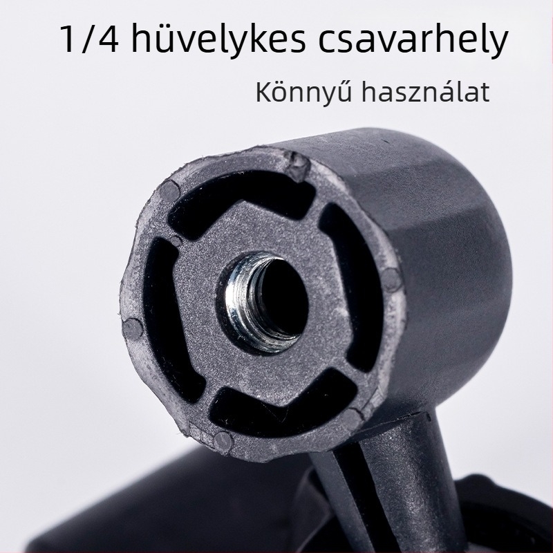 Pipe pan/tilt tartó/bracket mobiltelefonhoz, 1/4 hüvelykes csavar, műanyag, élő közvetítéshez, testreszabható