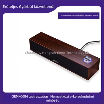 Asztali Bluetooth hangszóró, faburkolatú ház, USB táplálású, 2 hangszóró, 3W teljesítmény