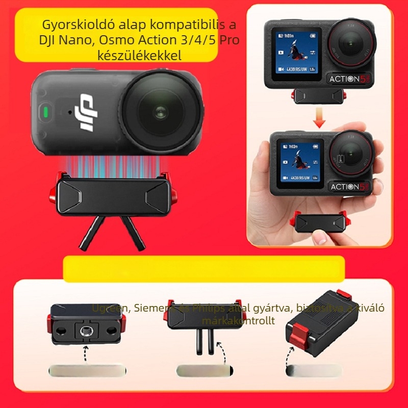 Mágneses gyorskioldó alap DJI Osmo Action kamerákhoz (Action 5 Pro / 4 / 3)
