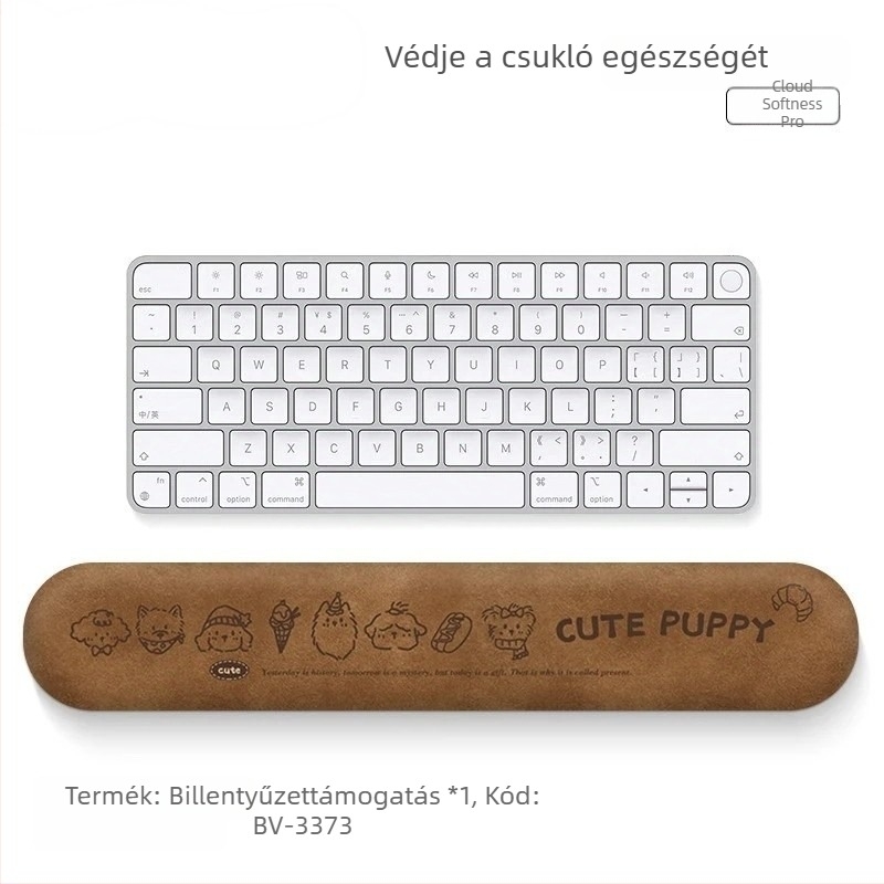 Kéztámaszos egérpad aranyos kölyökkutya mintával, természetes gumi, egyoldalas, számítógéphez és billentyűzethez, hőtranszfernyomtatás, testreszabott rajzok