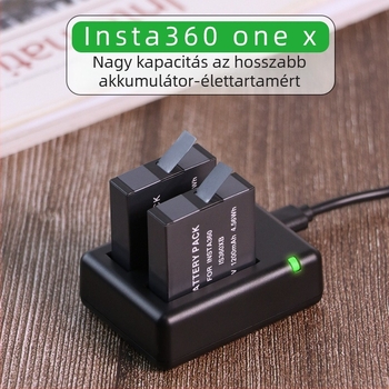 Insta360 One X akkumulátortöltő – PC anyagú, kompatibilis az One X kamerával, karton dobozos csomagolás