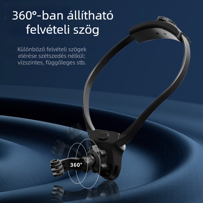 Akciókamera és mobiltelefon nyaköves tartó – ABS, csomag tartalma: nyaköv, telefonklip, pánt, csavar