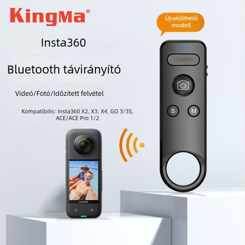 Bluetooth távirányító sportkamerákhoz — Kingma RC02, kompatibil GoPro és Insta360 modellekkel (X5/X4/Ace PRO2/GoPro13)