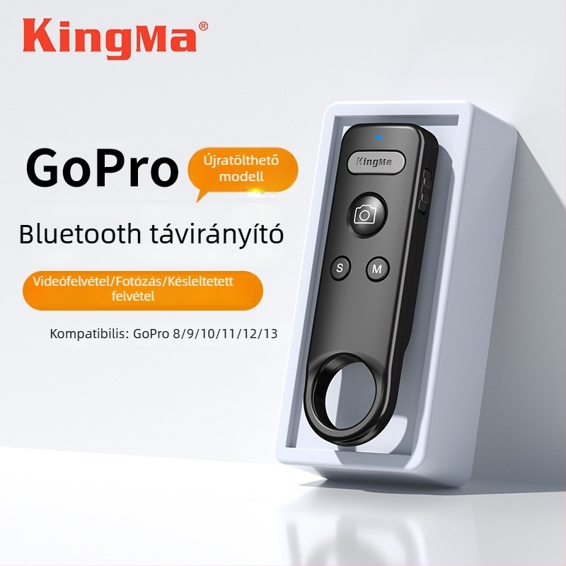 Bluetooth távirányító sportkamerákhoz — Kingma RC02, kompatibil GoPro és Insta360 modellekkel (X5/X4/Ace PRO2/GoPro13)