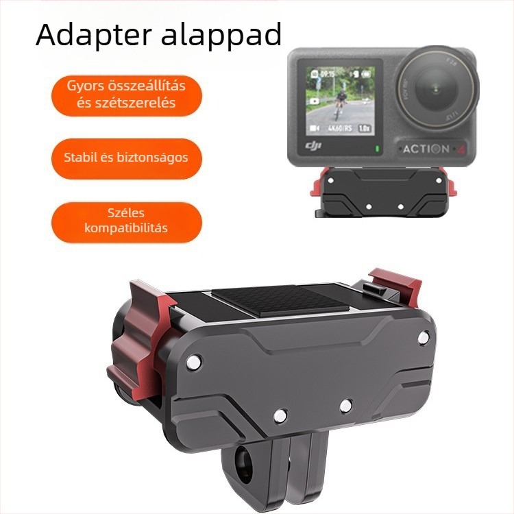 KC sorozat mágneses alap Insta360 Ace/AcePro-hoz 1/4-es interfész adapterrel; Anyag: műszaki műanyag + nagy szilárdságú alumíniumötvözet + szilikon
