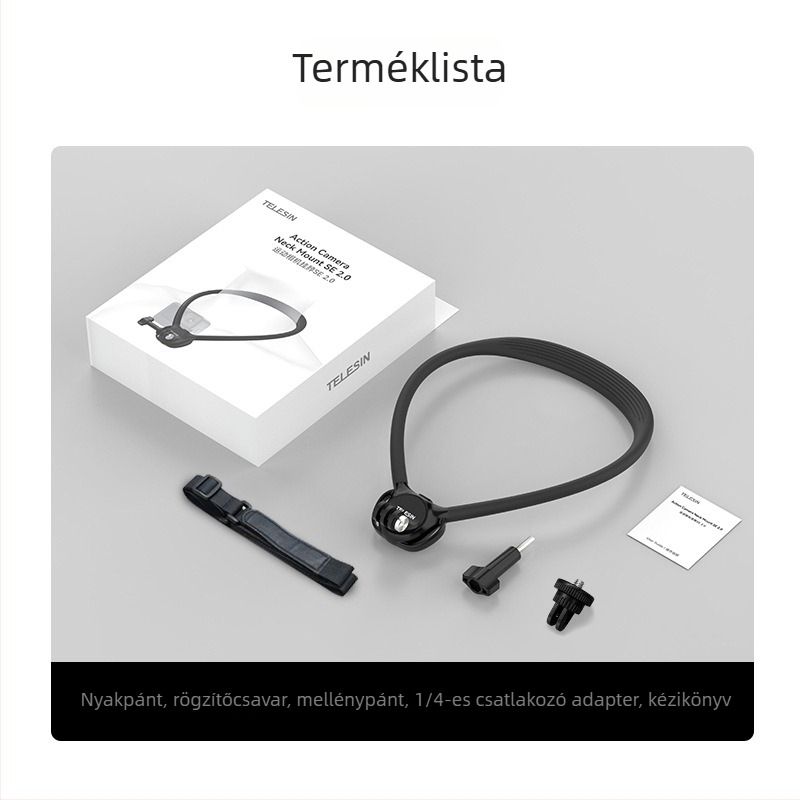 TELESIN SE2.0 Nyakcsatoló az akciókamerákhoz — szilikon, univerzális kompatibilitás