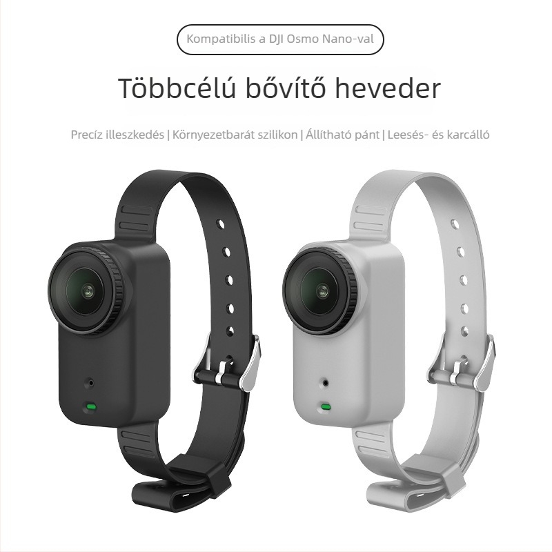 Szilikon védőfedél DJI Osmo Nano-hoz – csuklópánt és hátizsákpánt kompatibilis az akciókamerákhoz