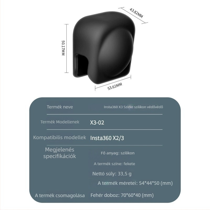 X3 Szilikon lencsevédő tok Insta360 X2/X3 számára