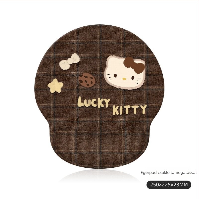 Hello Kitty leopard mintás csuklóegérpad, szilikon, egyoldalas, számológép funkcióval, nyomtatott dizájn, modell Mp-0650