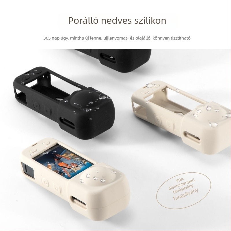 Insta360 X5 szilikon védőtok objektívfedéllel és anti-drop hűtőhéjjal (Modell STARTRC VCR; Anyag: szilikon; Tartalmazza: testvédő tok, objektívfedél, elvesztés elleni zsinór)