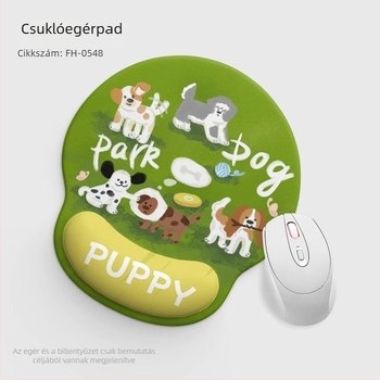 Egérpad csuklótámasz – természetes gumi, egyoldalas, laptophoz és billentyűzethez, logónyomás elérhető