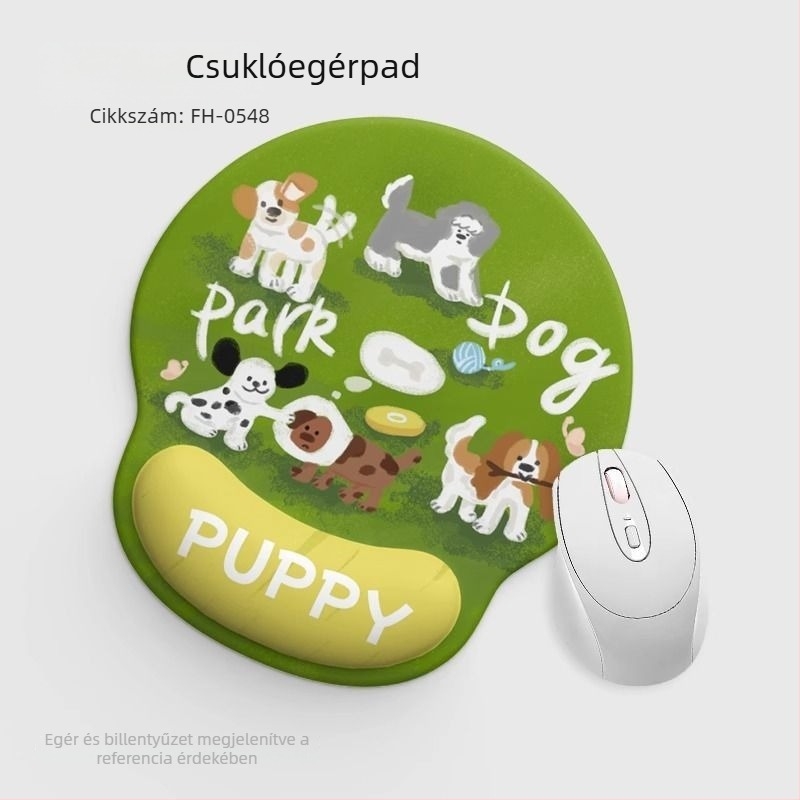 Egérpad csuklótámasz – természetes gumi, egyoldalas, laptophoz és billentyűzethez, logónyomás elérhető