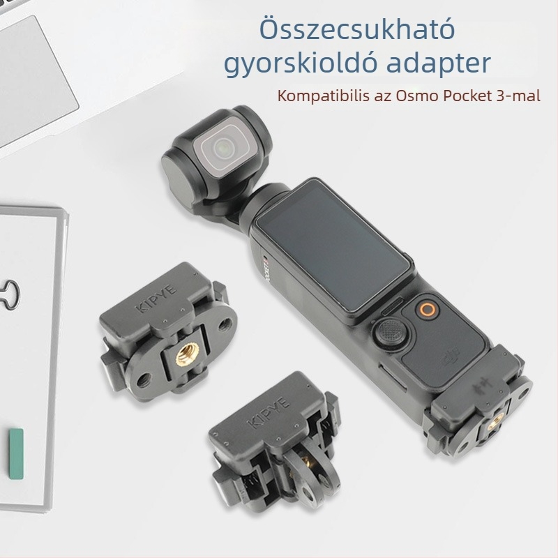 Osmo Pocket 3 gyorskioldó asztali állvány tartozékok; modell OP3-AD824; anyag: műanyag és alumíniumötvözet; kompatibil Osmo Pocket 3
