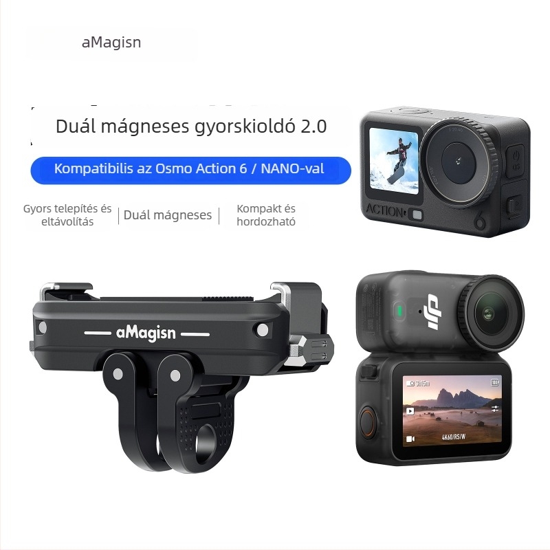Kétszárnyú mágneses gyorskioldó 2.0 készlet az Osmo Action 6/Nano számára, alumíniumötvözet