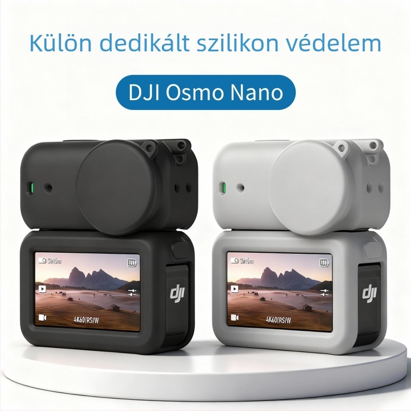 Objektív- és testvédő tok DJI Osmo Nano-hoz – szilikon védőburkolat, modell DJIOSMONano; Kompatibil DJIOSMONano; Tartalmaz objektív védőtokot és testvédő tokot