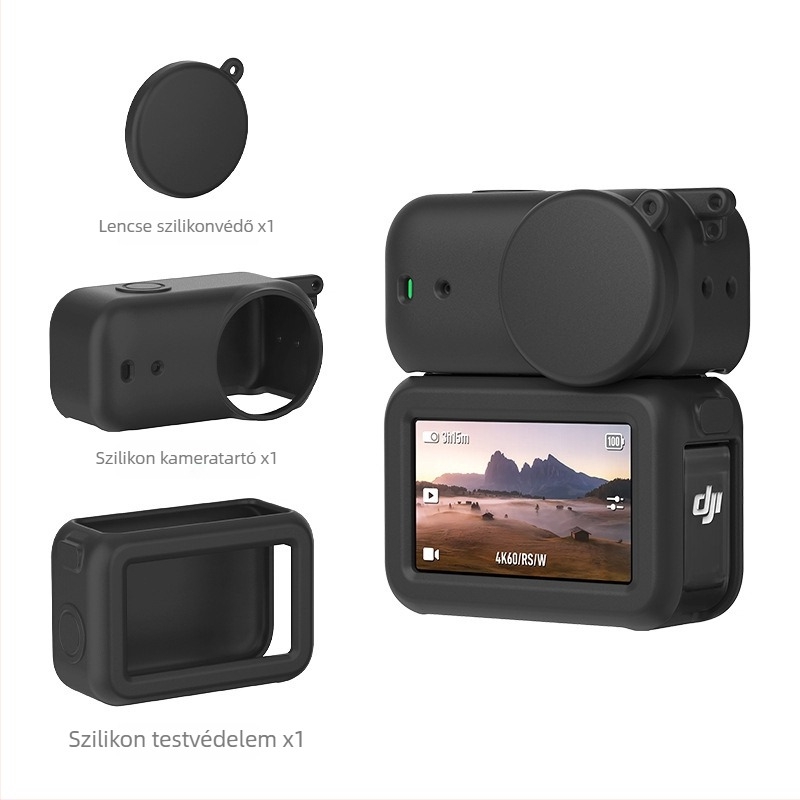 Objektív- és testvédő tok DJI Osmo Nano-hoz – szilikon védőburkolat, modell DJIOSMONano; Kompatibil DJIOSMONano; Tartalmaz objektív védőtokot és testvédő tokot