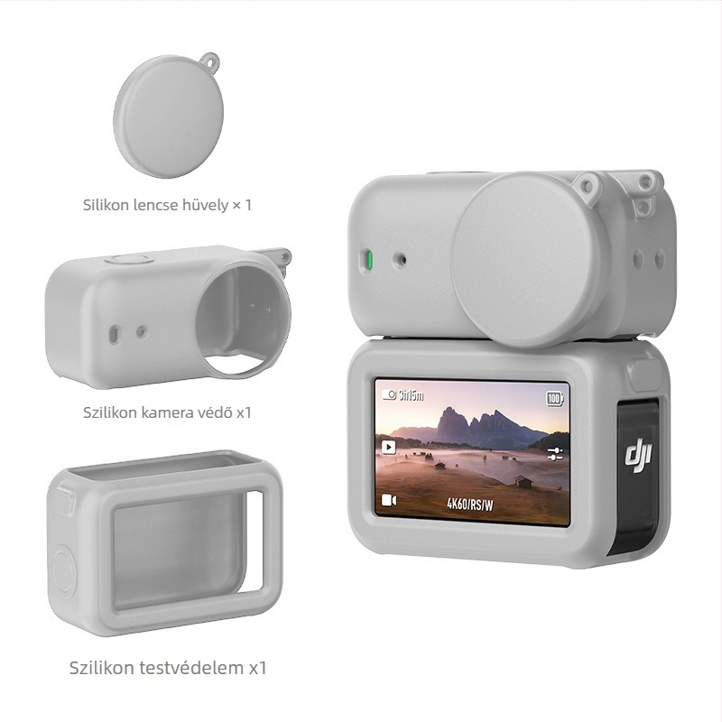 Objektív- és testvédő tok DJI Osmo Nano-hoz – szilikon védőburkolat, modell DJIOSMONano; Kompatibil DJIOSMONano; Tartalmaz objektív védőtokot és testvédő tokot