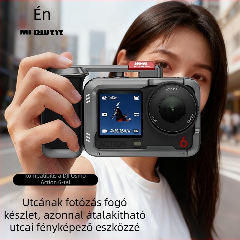 Alumíniumötvözetű nyúlketrec DJI Action6 street fogantyúhoz, bővíthető selfie-stick, logónyomás támogatott