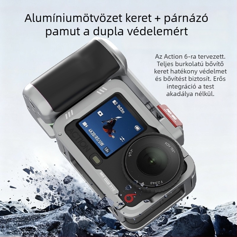 Alumíniumötvözetű nyúlketrec DJI Action6 street fogantyúhoz, bővíthető selfie-stick, logónyomás támogatott