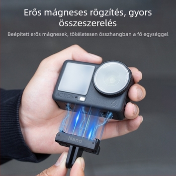 Mágneses alapadapter DJI Nano/Action6 – 1/4 hüvelykes interfész, mágneses rögzítés + műanyag