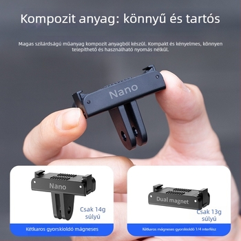 Mágneses alapadapter DJI Nano/Action6 – 1/4 hüvelykes interfész, mágneses rögzítés + műanyag